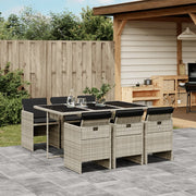 Tuinset 7-delig poly rattan grijs