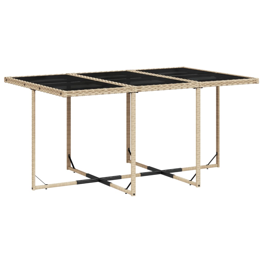 -Delige Tuinset Met Kussens Poly Rattan 7 Gemengd beige Glas