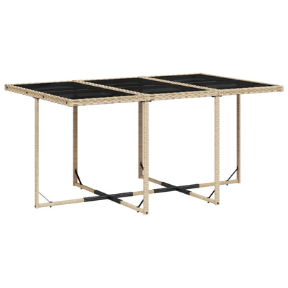 -Delige Tuinset Met Kussens Poly Rattan 7 Gemengd beige Glas