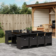 Tuinset 9-delig poly rattan zwart