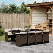 Tuinset 9-delig poly rattan bruin