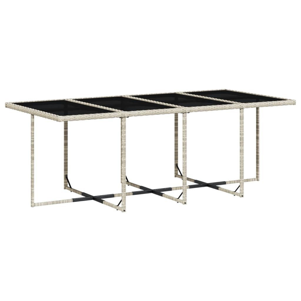 -Delige Tuinset Met Kussens Poly Rattan Lichtgrijs Glas 9