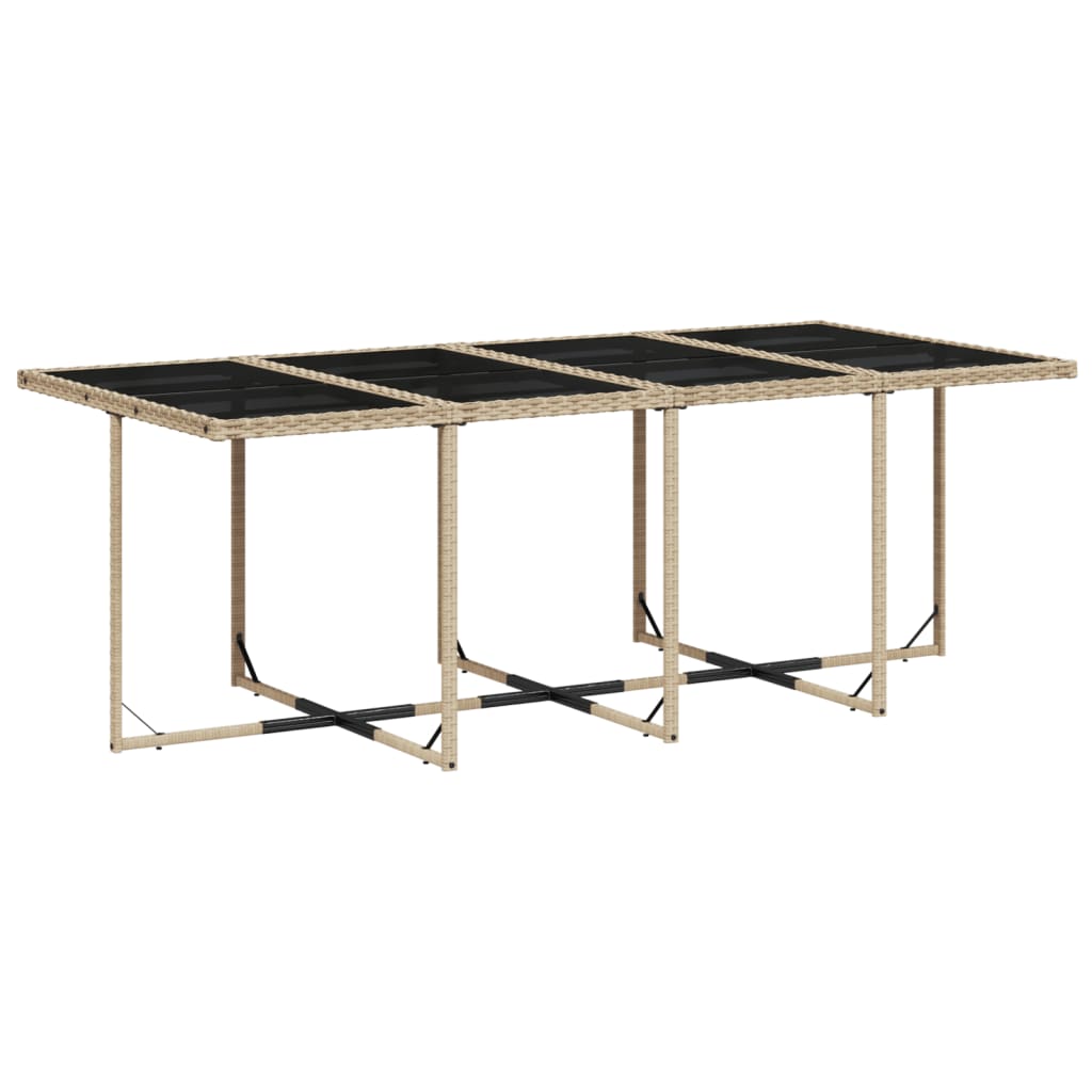 -Delige Tuinset Met Kussens Poly Rattan 9 Gemengd beige Glas
