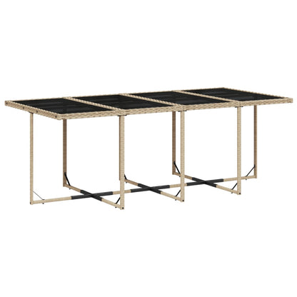 -Delige Tuinset Met Kussens Poly Rattan 9 Gemengd beige Glas