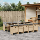 Tuinset 11-delig poly rattan gemengd beige