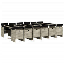 -Delige Tuinset Met Kussens Poly Rattan Lichtgrijs Glas 13