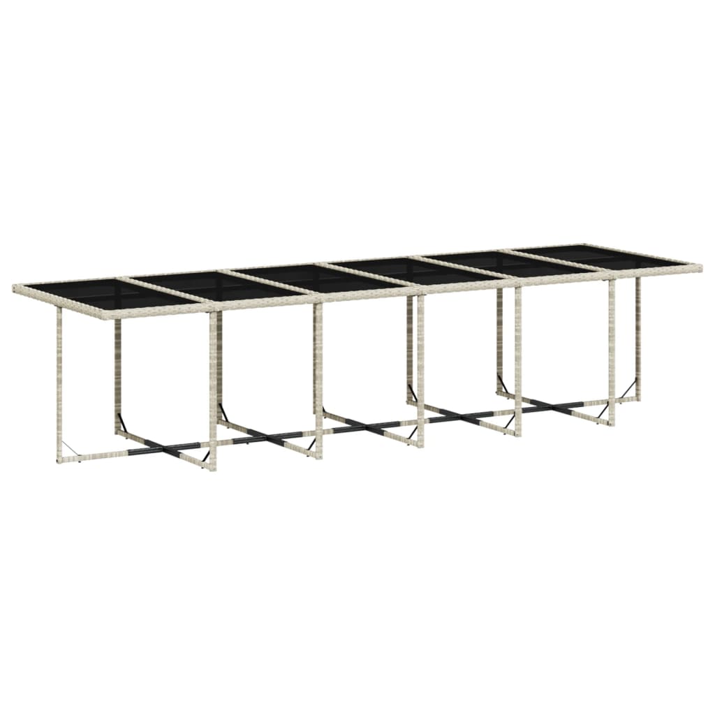 -Delige Tuinset Met Kussens Poly Rattan Lichtgrijs Glas 13