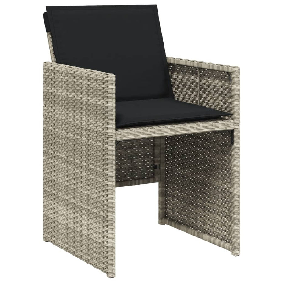 -Delige Tuinset Met Kussens Poly Rattan Lichtgrijs Glas 13