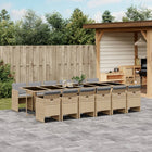 -Delige Tuinset Met Kussens Poly Rattan 13 Gemengd beige Glas