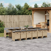 Tuinset 13-delig poly rattan gemengd beige
