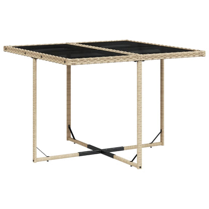 9-Delige Tuinset Met Kussens Poly Rattan 8 Gemengd beige Glas