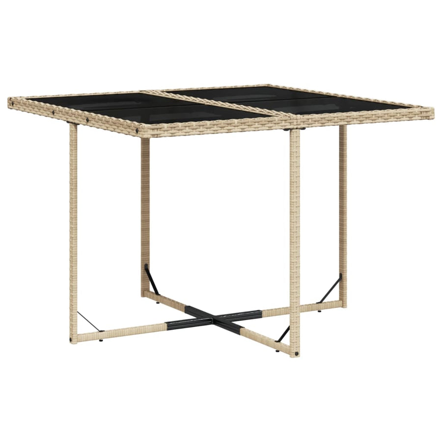 9-Delige Tuinset Met Kussens Poly Rattan 8 Gemengd beige Glas