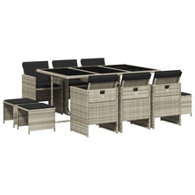-Delige Tuinset Met Kussens Poly Rattan Lichtgrijs Glas 11