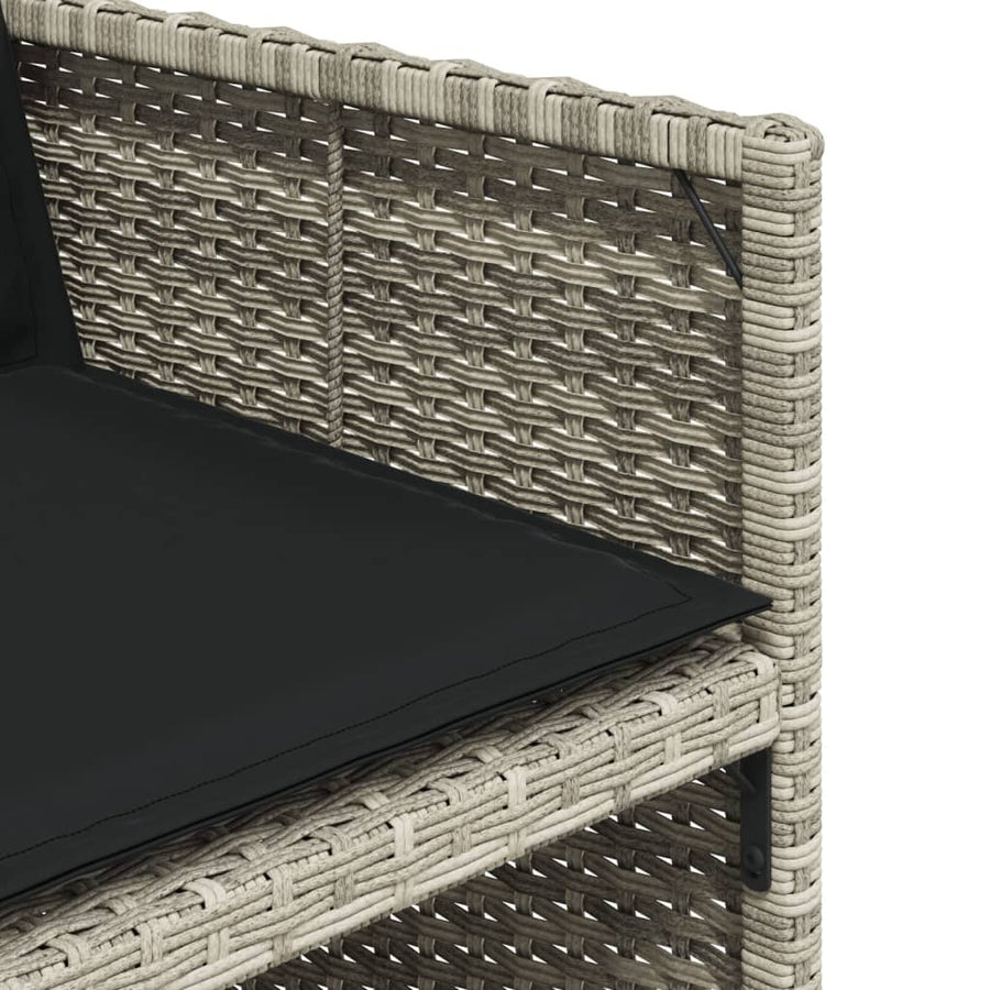 -Delige Tuinset Met Kussens Poly Rattan Lichtgrijs Glas 13