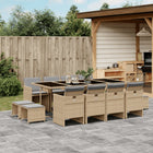 -Delige Tuinset Met Kussens Poly Rattan 13 Gemengd beige Glas