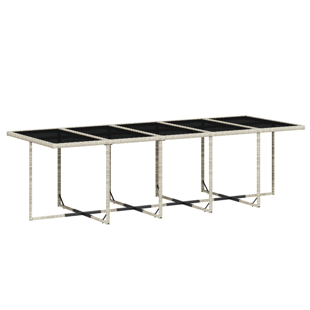 -Delige Tuinset Met Kussens Poly Rattan Lichtgrijs Glas 15