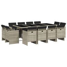 -Delige Tuinset Met Kussens Poly Rattan Lichtgrijs Glas 13