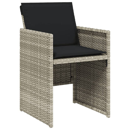 -Delige Tuinset Met Kussens Poly Rattan Lichtgrijs Glas 13