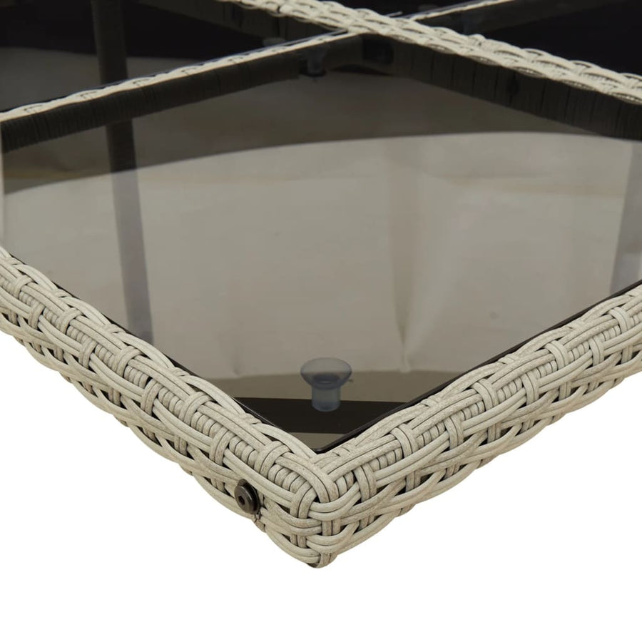 -Delige Tuinset Met Kussens Poly Rattan Lichtgrijs Glas 13