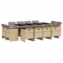 13-Delige Tuinset Met Kussens Poly Rattan Gemengd Beige