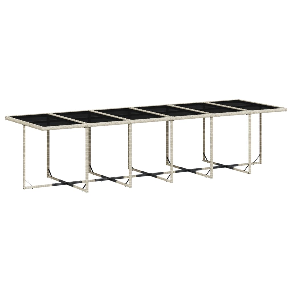 -Delige Tuinset Met Kussens Poly Rattan Lichtgrijs Glas 17