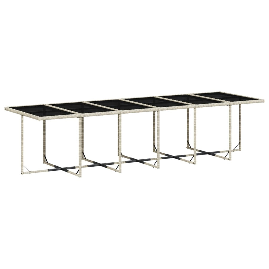 -Delige Tuinset Met Kussens Poly Rattan Lichtgrijs Glas 17