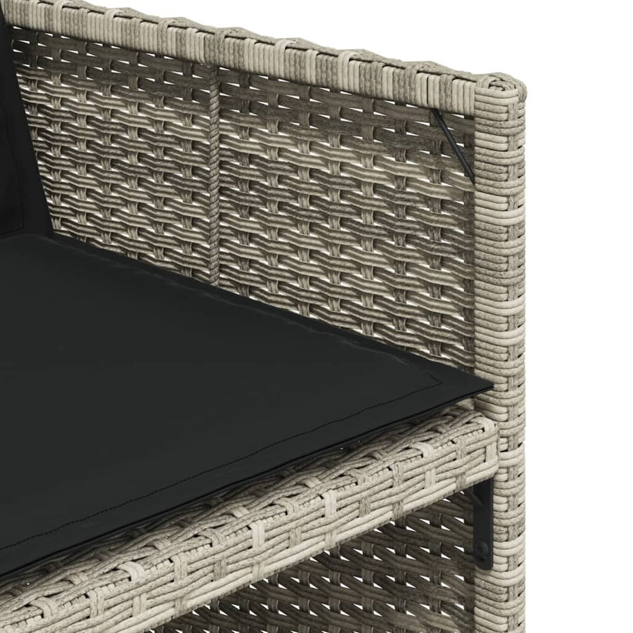 -Delige Tuinset Met Kussens Poly Rattan Lichtgrijs Glas 17