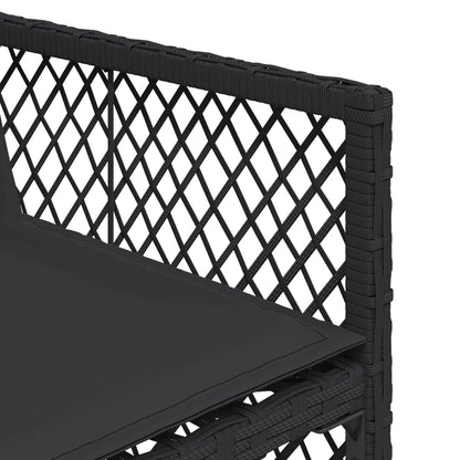 5-delige Tuinset met kussens poly rattan zwart