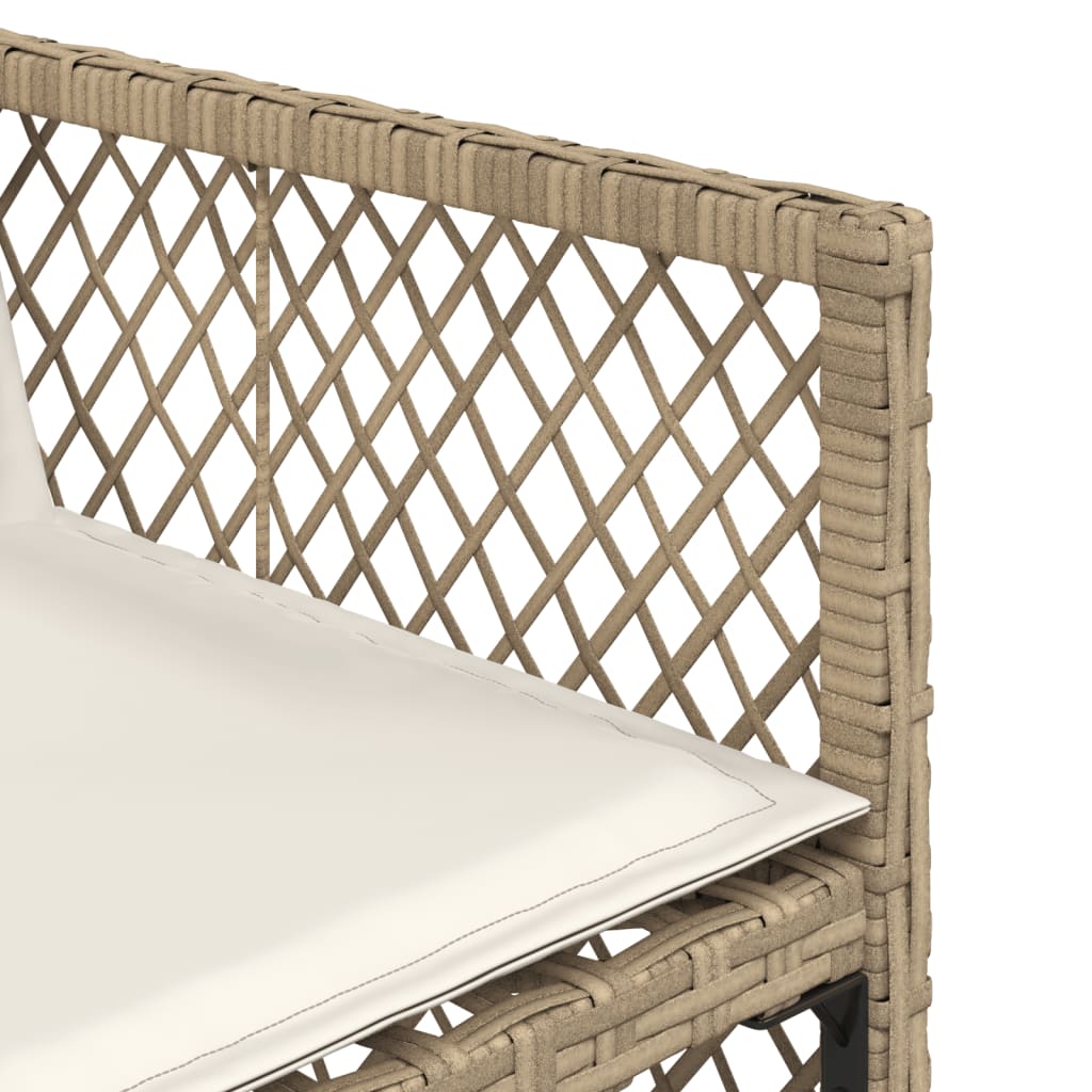 5-delige Tuinset met kussens poly rattan beige