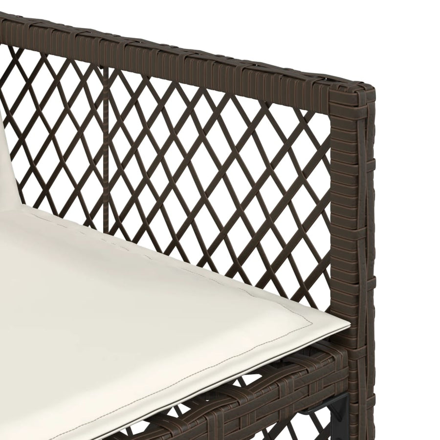 7-delige Tuinset met kussens poly rattan bruin