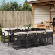 Tuinset poly rattan 9-delig zwart