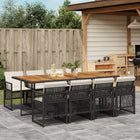 9-piece Garden furniture set poly rattan black