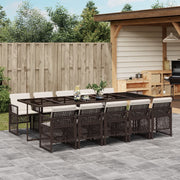 Tuinset 11-delig poly rattan bruin