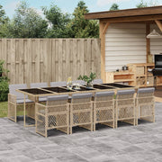 Tuinset 11-delig poly rattan beige