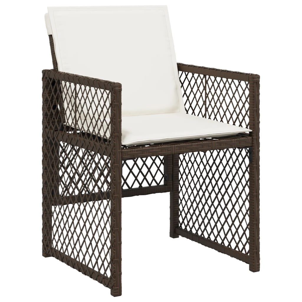 13-delige Tuinset met kussens poly rattan bruin