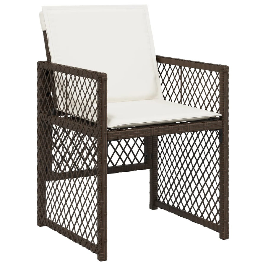 13-delige Tuinset met kussens poly rattan bruin
