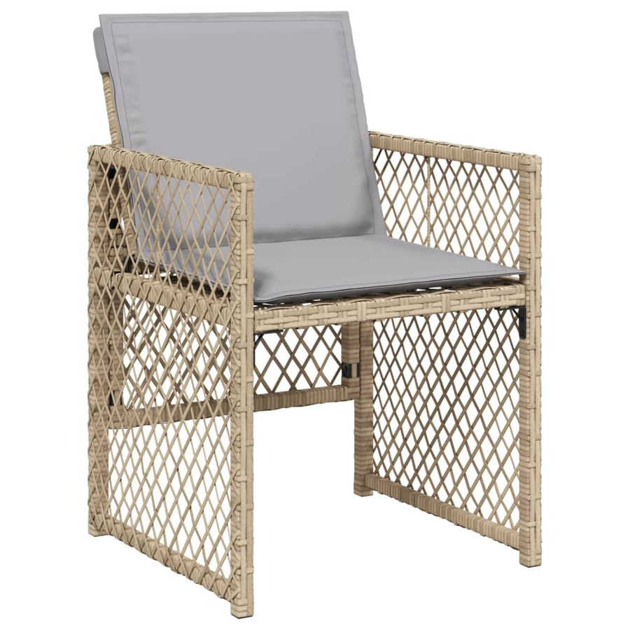 13-delige Tuinset met kussens poly rattan beige