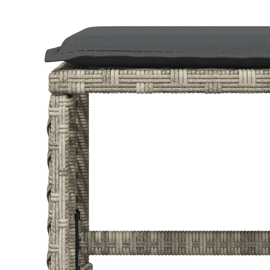 9-delige Tuinset met kussens poly rattan lichtgrijs