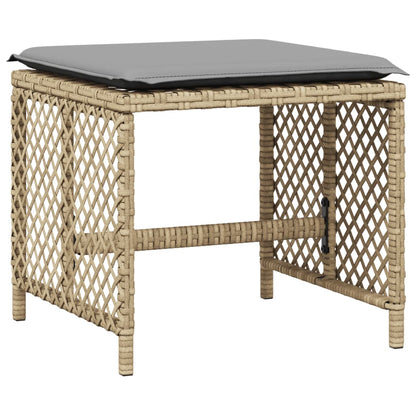 9-delige Tuinset met kussens poly rattan beige
