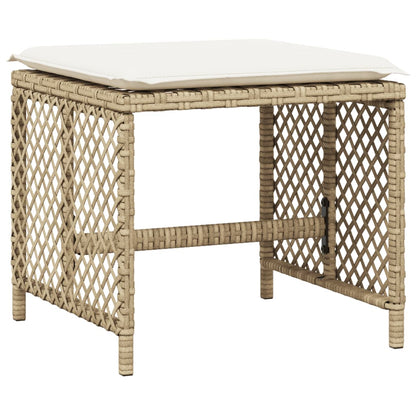 9-delige Tuinset met kussens poly rattan beige