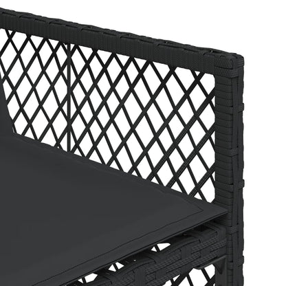 11-delige Tuinset met kussens poly rattan zwart