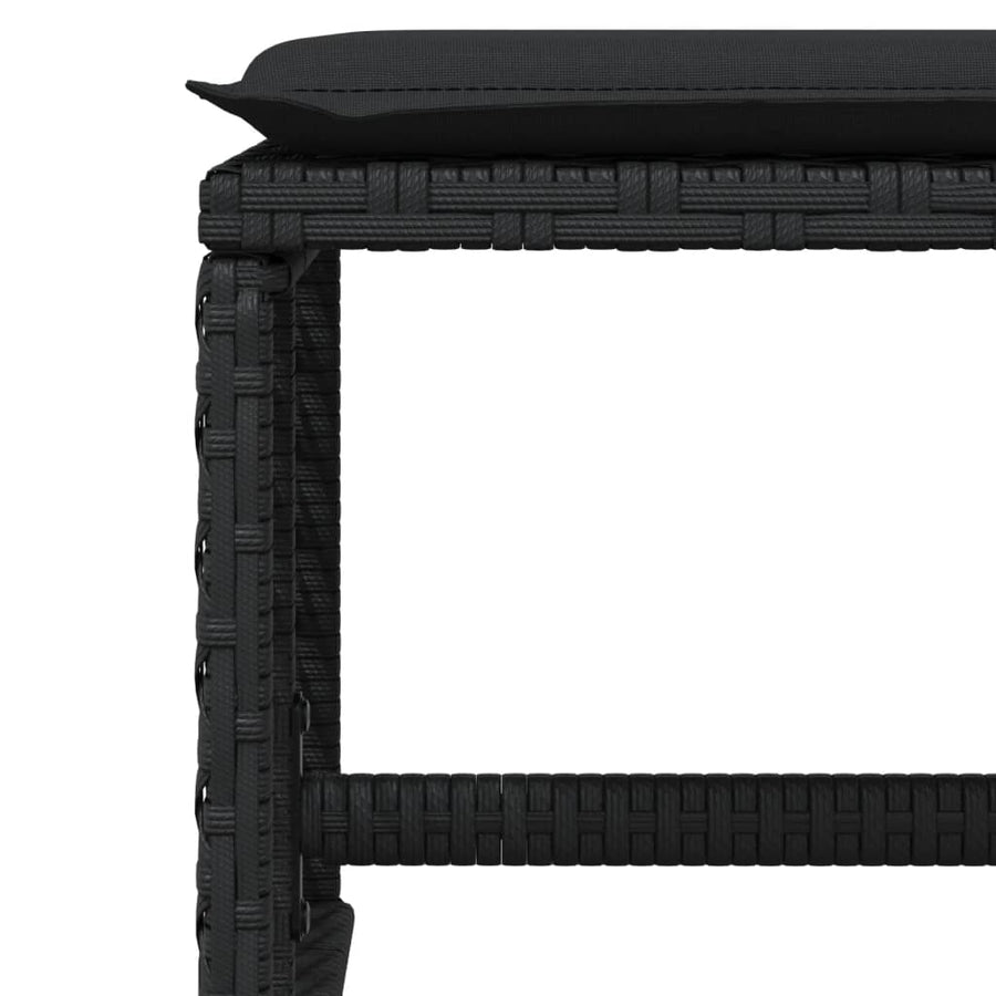11-delige Tuinset met kussens poly rattan zwart