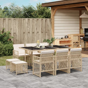 Tuinset 11-delig poly rattan beige