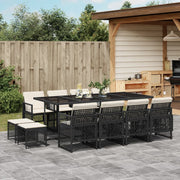 Tuinset 13-delig poly rattan zwart
