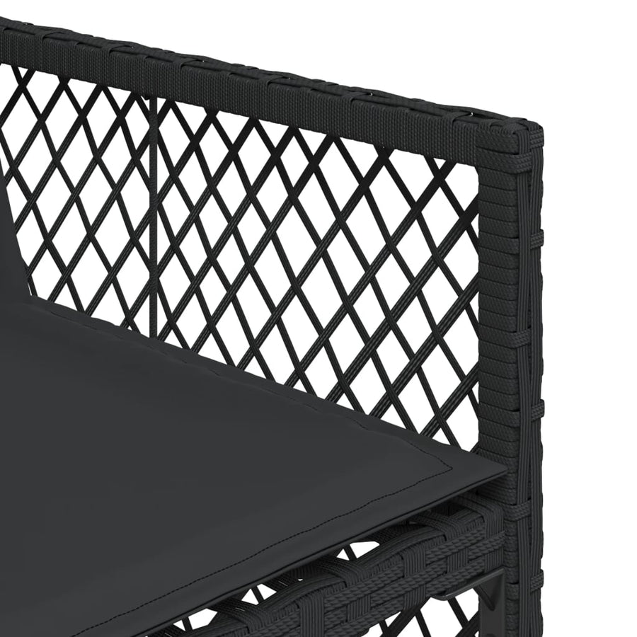 13-delige Tuinset met kussens poly rattan zwart