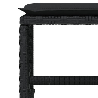 13-delige Tuinset met kussens poly rattan zwart