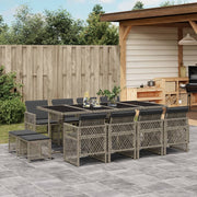 Tuinset poly rattan grijs 13-delig