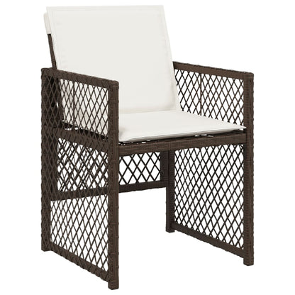 13-delige Tuinset met kussens poly rattan bruin