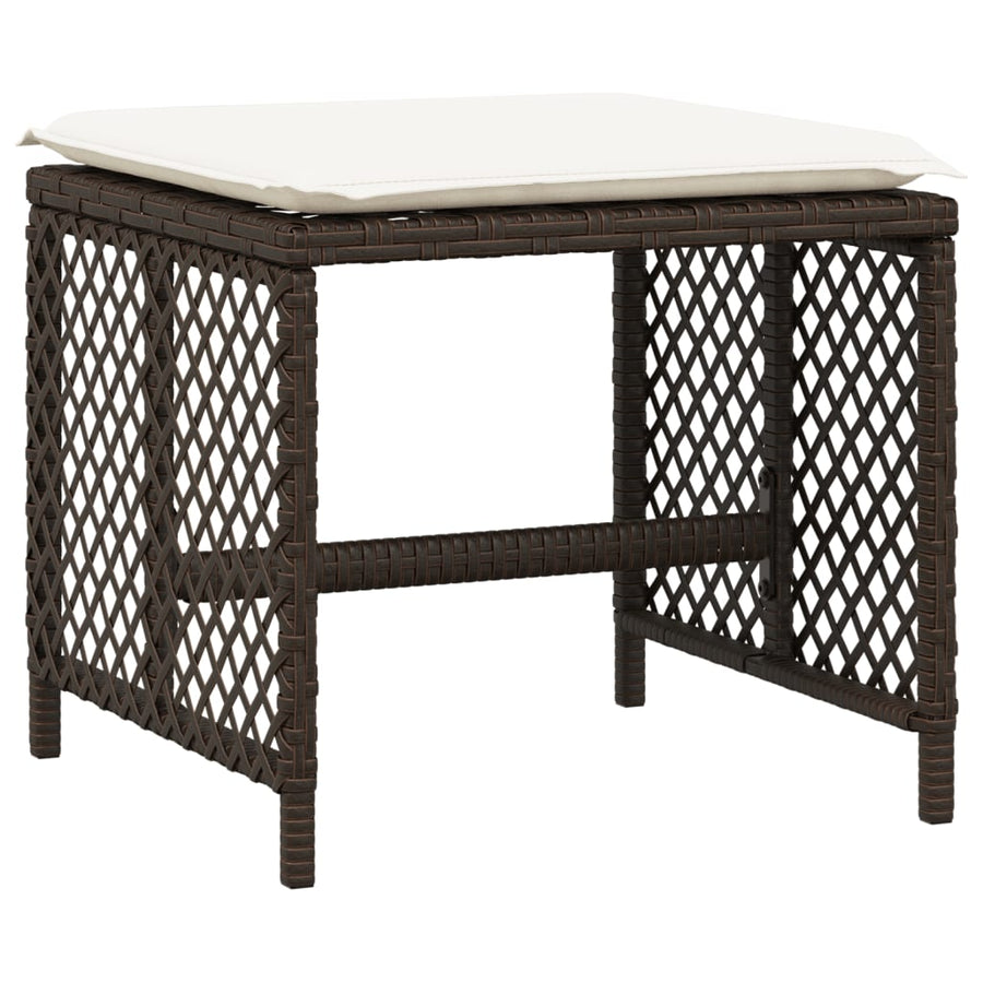 13-delige Tuinset met kussens poly rattan bruin