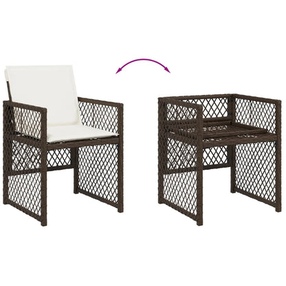 13-delige Tuinset met kussens poly rattan bruin